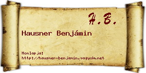 Hausner Benjámin névjegykártya